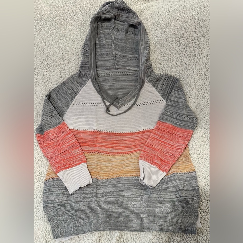 Lightweight Striped Hooded Sweater